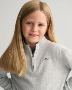 Kids Shield Cotton Half-Zip Sweater