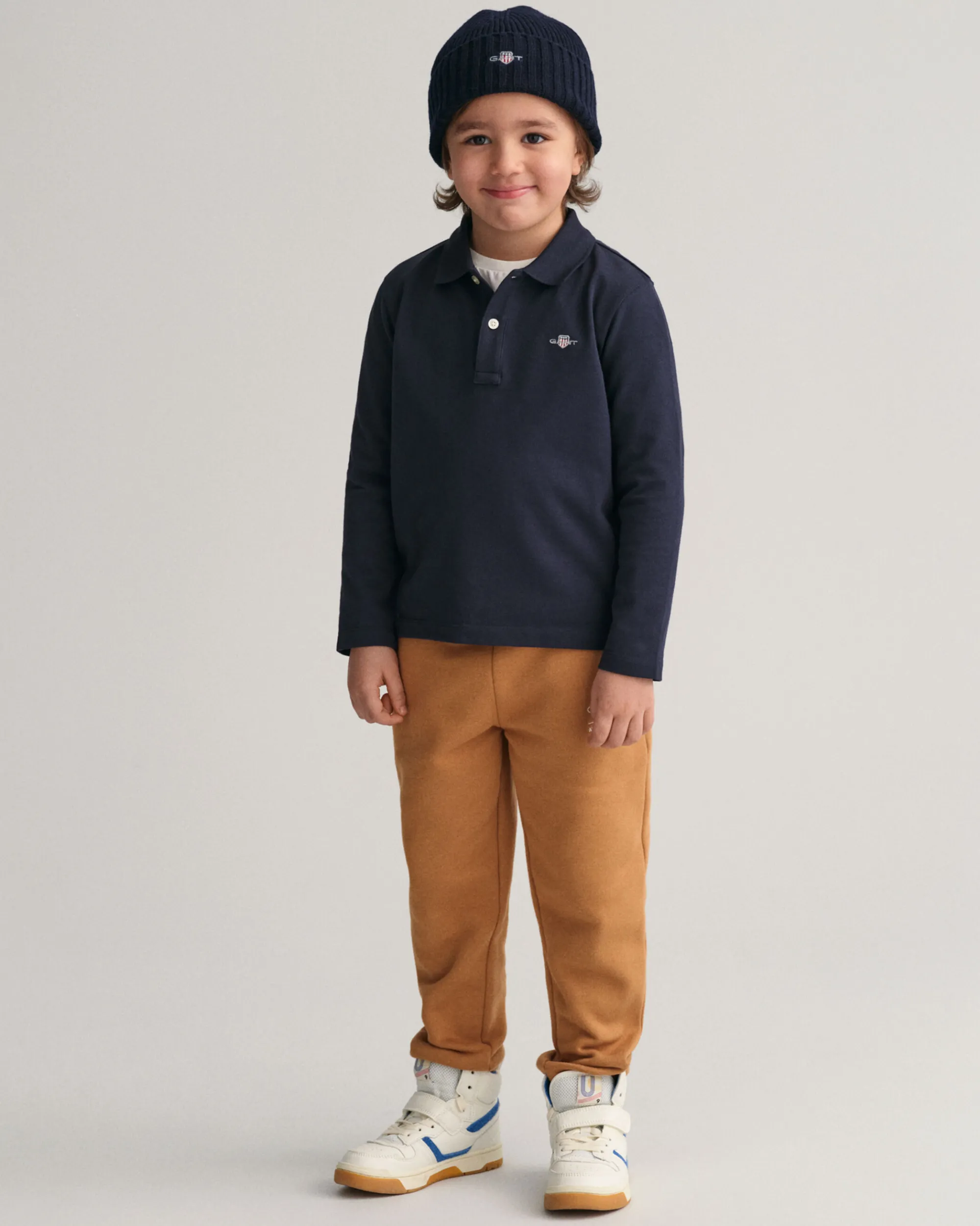 Kids Shield Long Sleeve Piqué Polo Shirt
