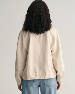 Linen Blend Bomber Jacket