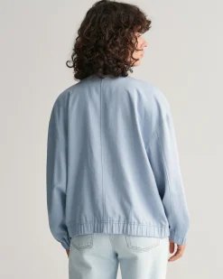 Linen Blend Bomber Jacket
