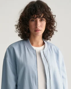Linen Blend Bomber Jacket