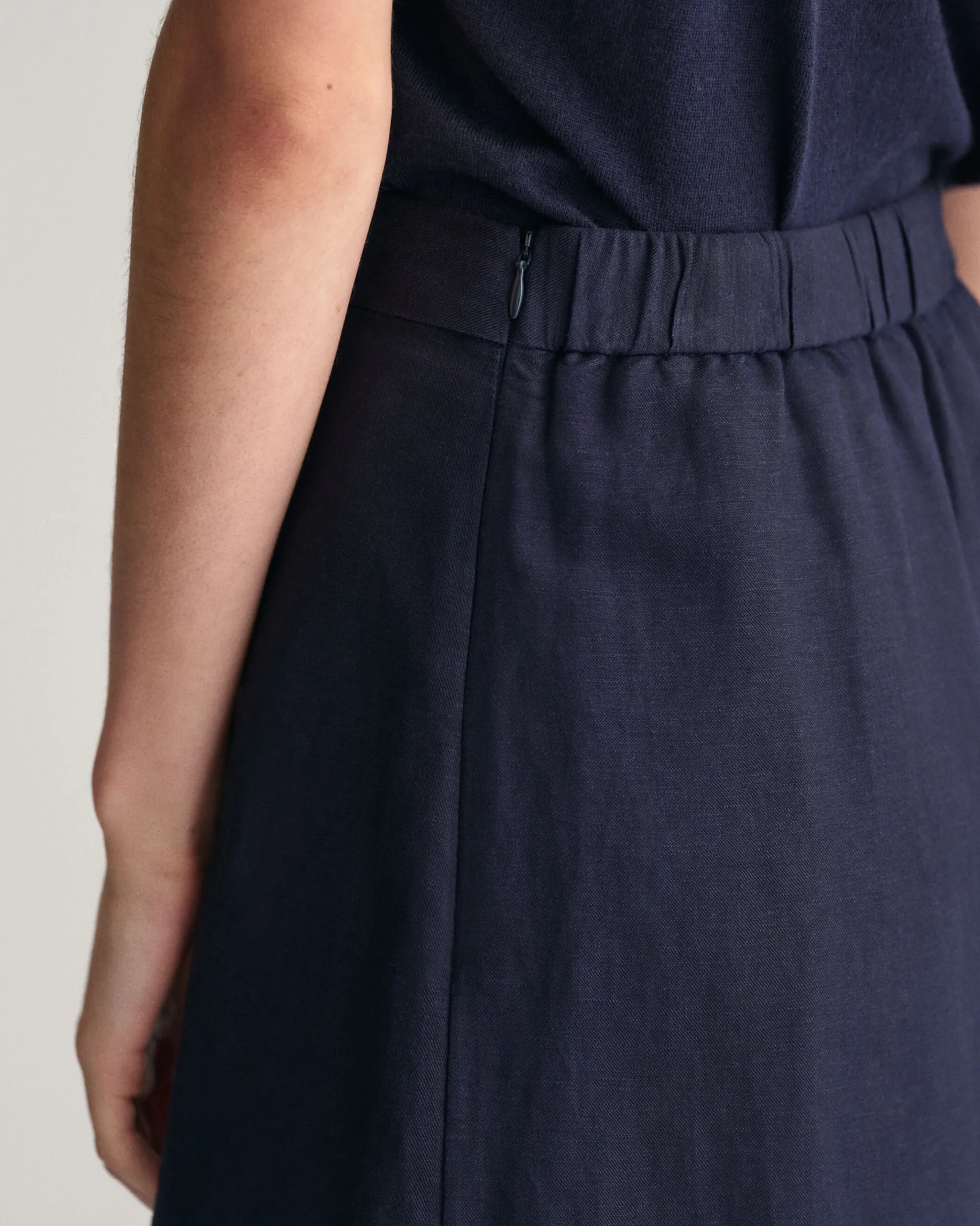 Linen Blend Midi Skirt
