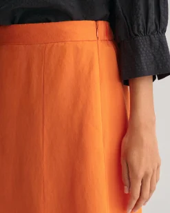 Linen Blend Midi Skirt