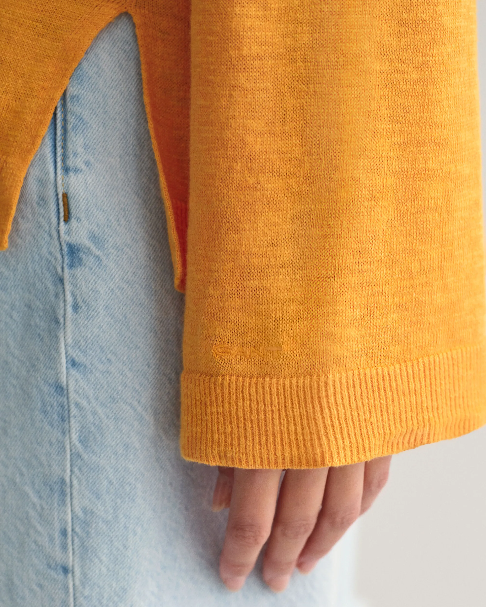 Linen Blend V-Neck Sweater