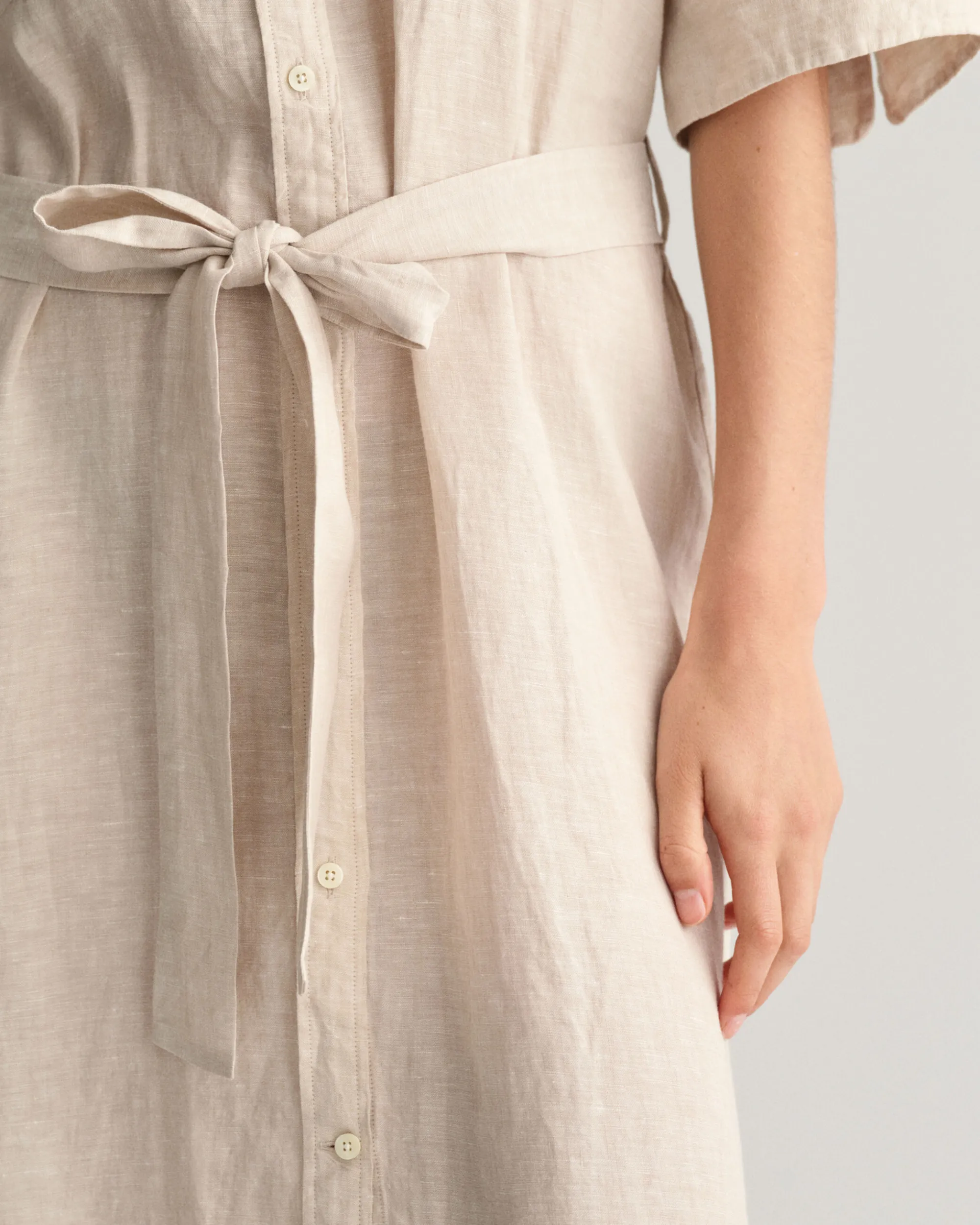 Linen Short Sleeve Shirt Dress
