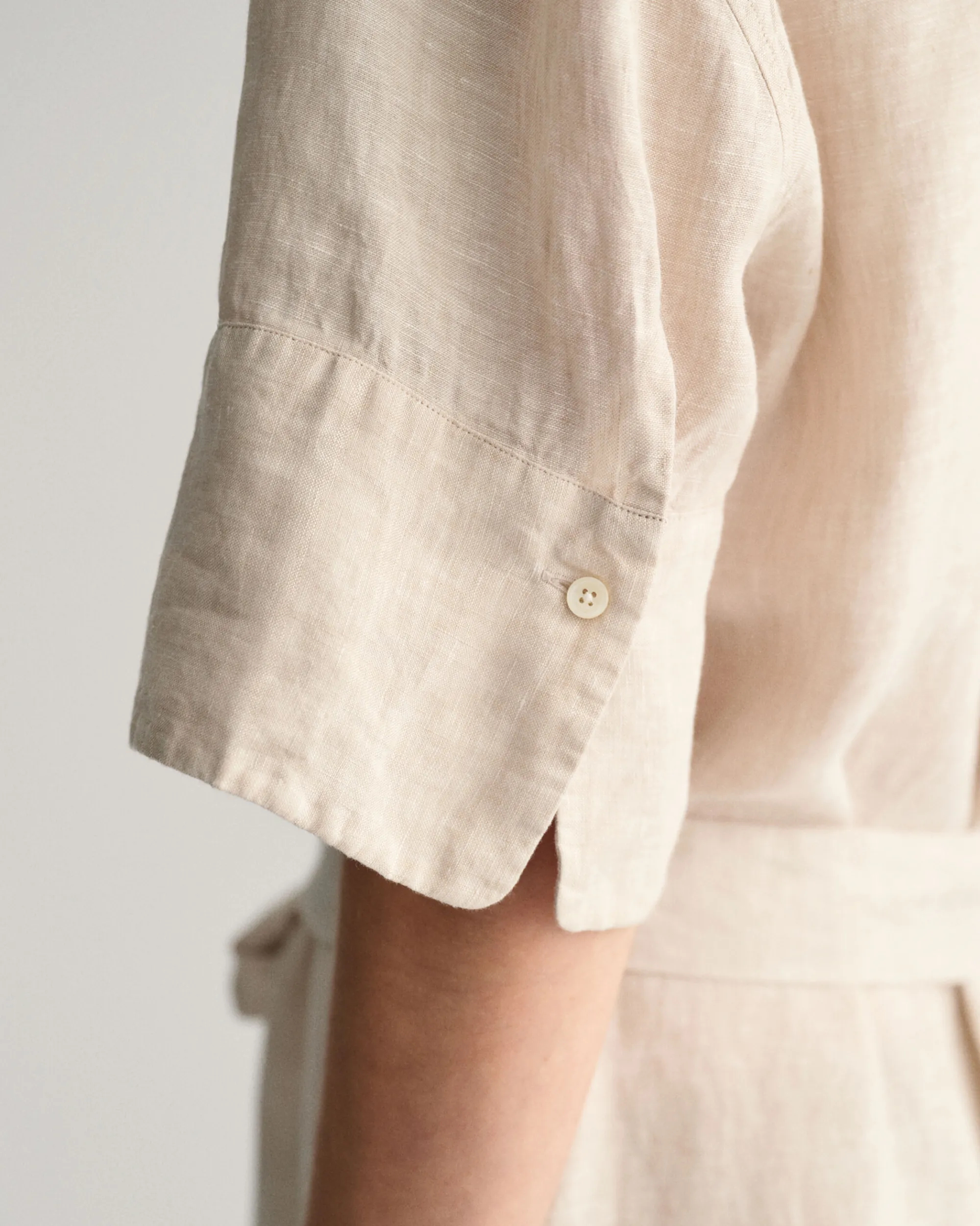 Linen Short Sleeve Shirt Dress