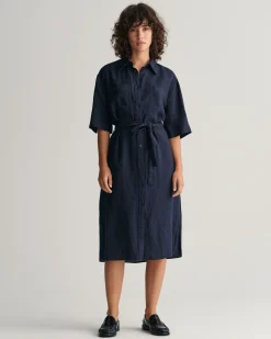 Linen Short Sleeve Shirt Dress