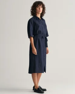 Linen Short Sleeve Shirt Dress