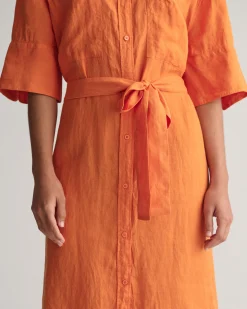 Linen Short Sleeve Shirt Dress