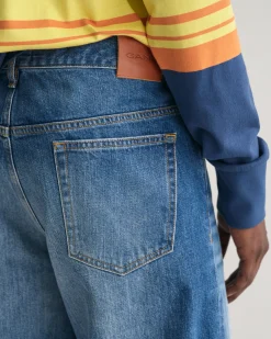 Loose Fit Vintage Wash Jeans