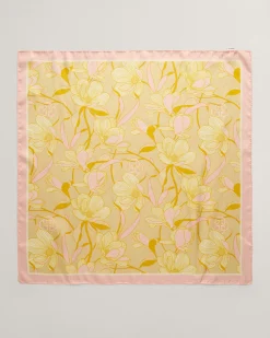 Magnolia Print Silk Scarf