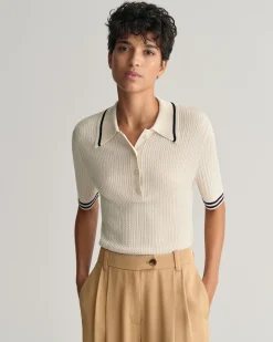 Mini Cable Knit Polo Sweater