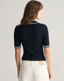 Mini Cable Knit Polo Sweater
