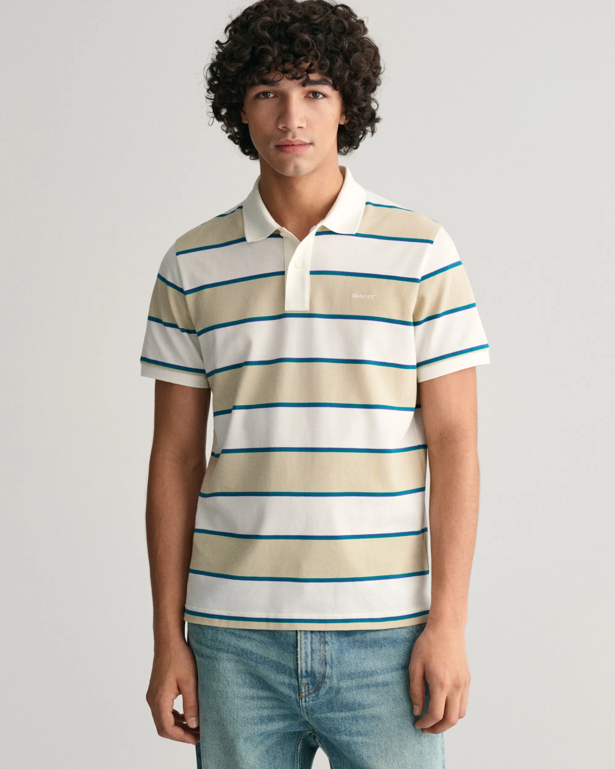 Multi Striped Piqué Polo Shirt
