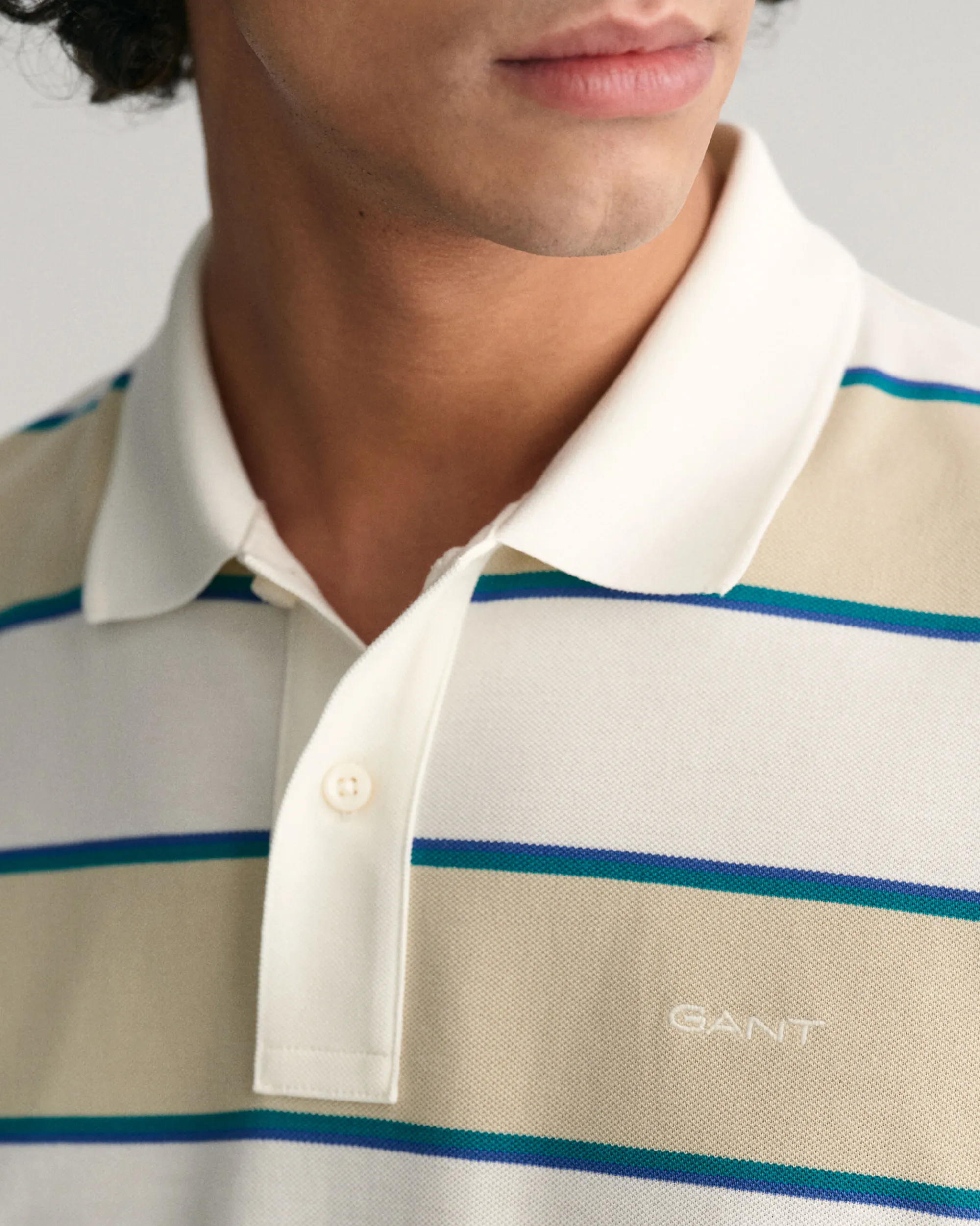 Multi Striped Piqué Polo Shirt
