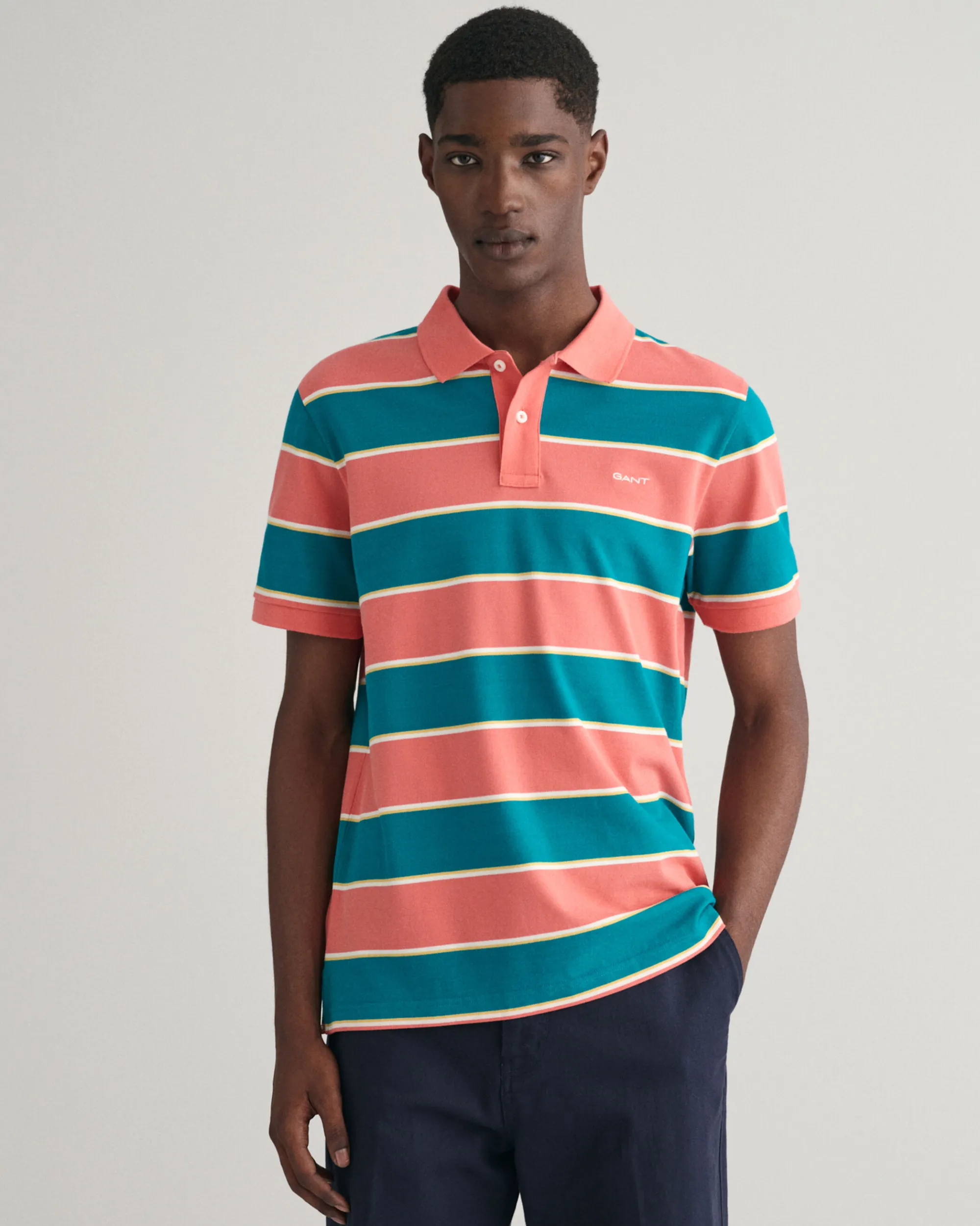 Multi Striped Piqué Polo Shirt