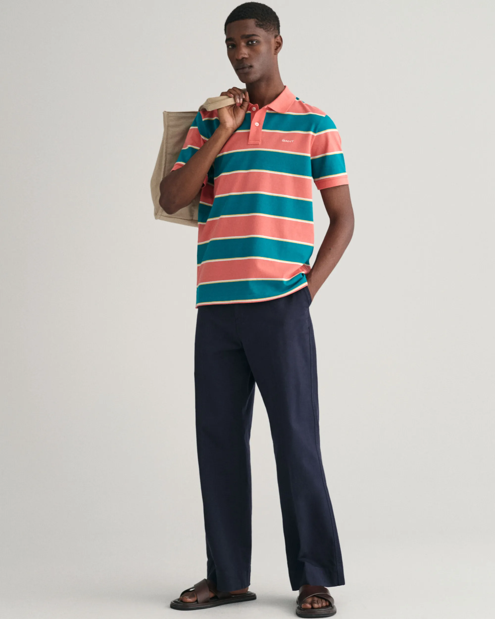 Multi Striped Piqué Polo Shirt