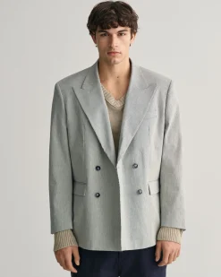 Oversized Striped Double Breasted Blazer