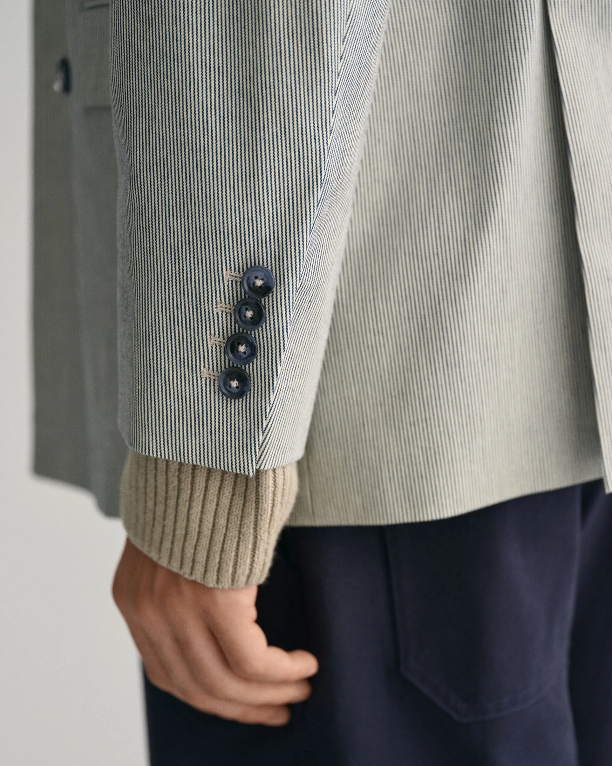Oversized Striped Double Breasted Blazer