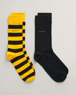2-Pack Barstriped & Solid Socks