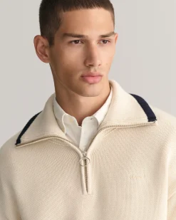 Plain Cotton Half-Zip Sweater