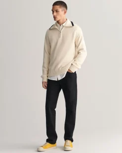 Plain Cotton Half-Zip Sweater