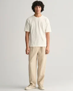 Pleated Cotton Linen Chinos