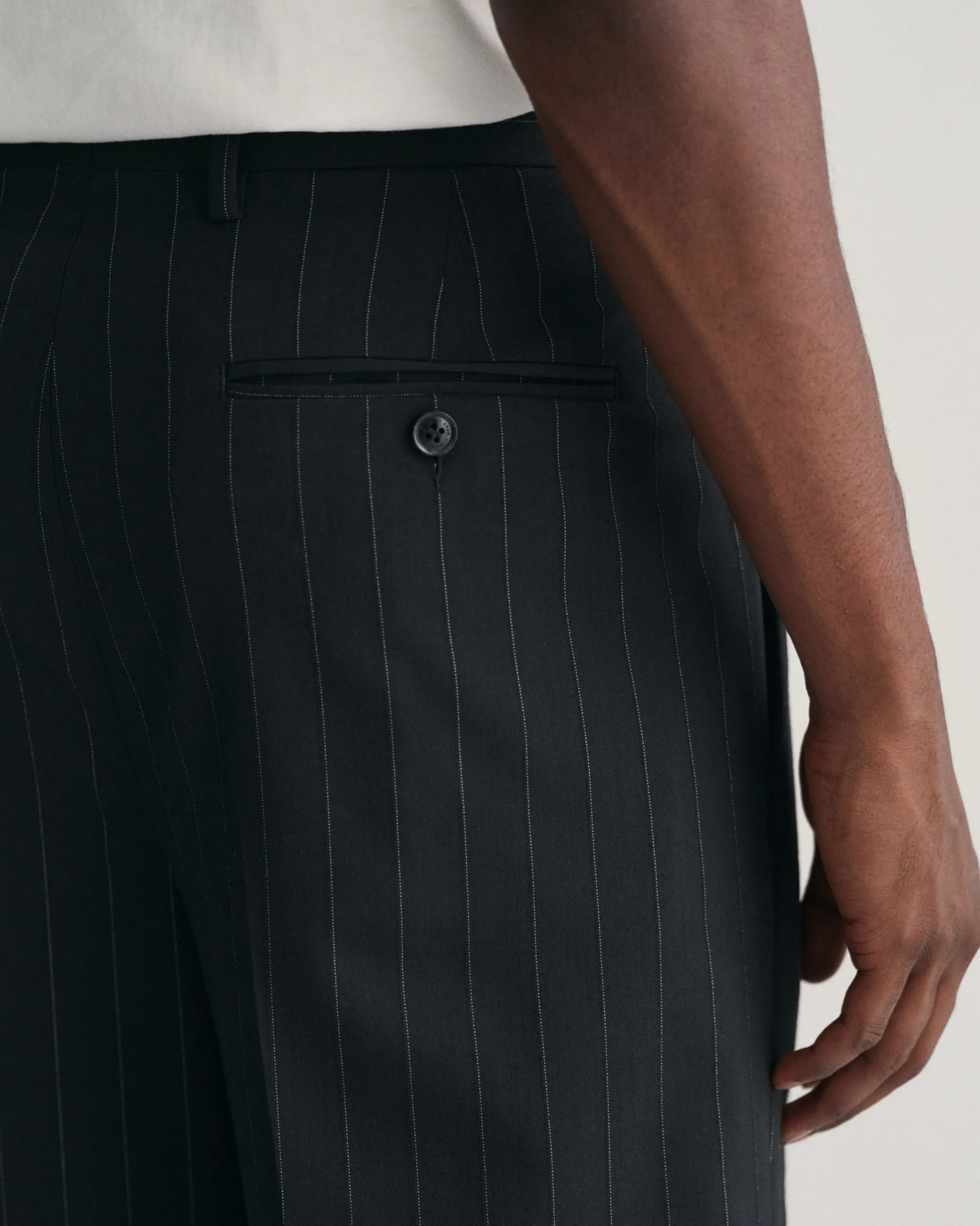 Pleated Pinstripe Suit Pants