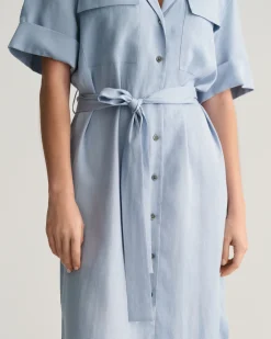Pocket Short Sleeve Shirt Dress