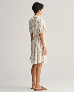 Printed Short Sleeve Shirt Dress