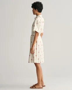Printed Short Sleeve Shirt Dress