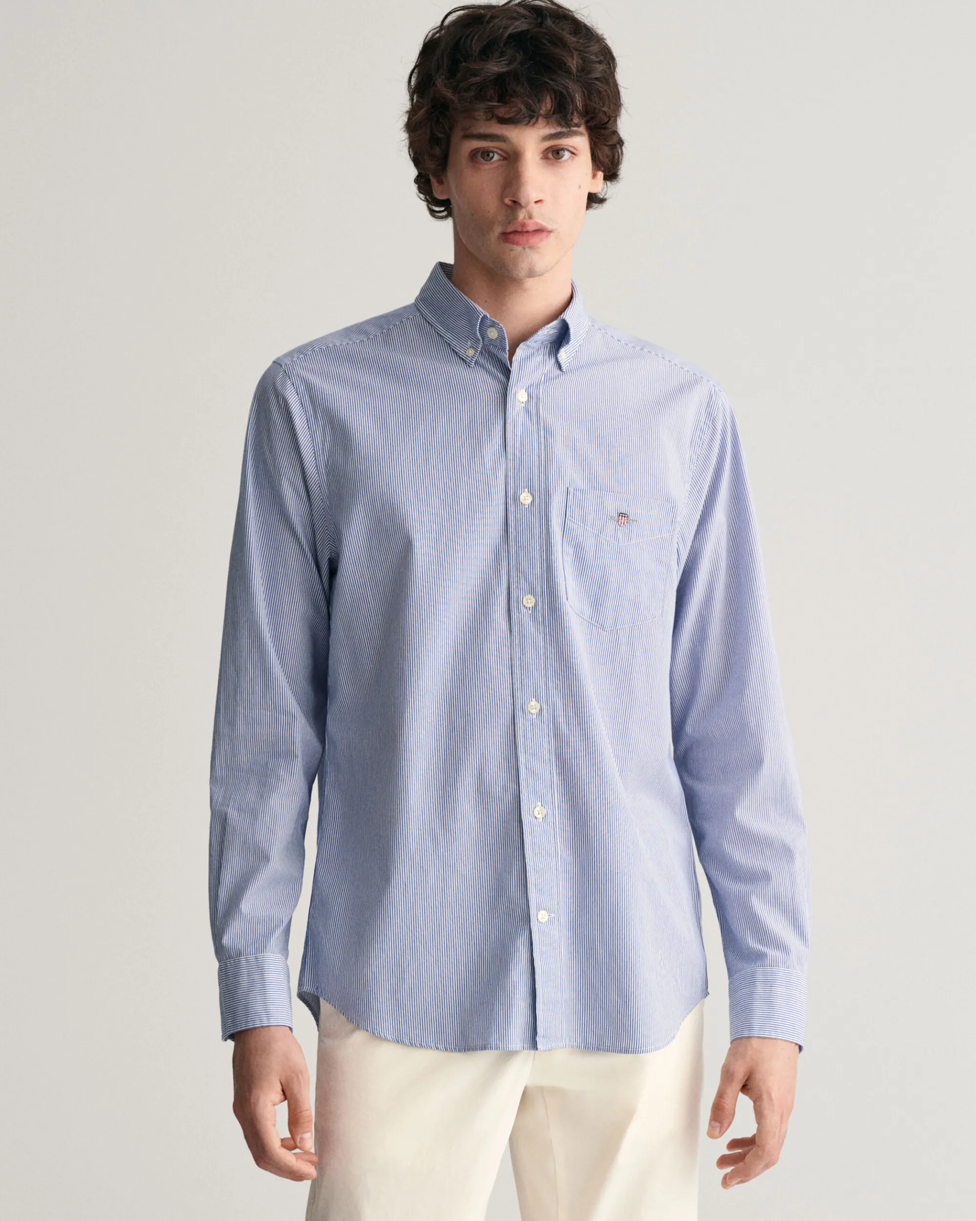 Regular Fit Banker Stripe Poplin Shirt