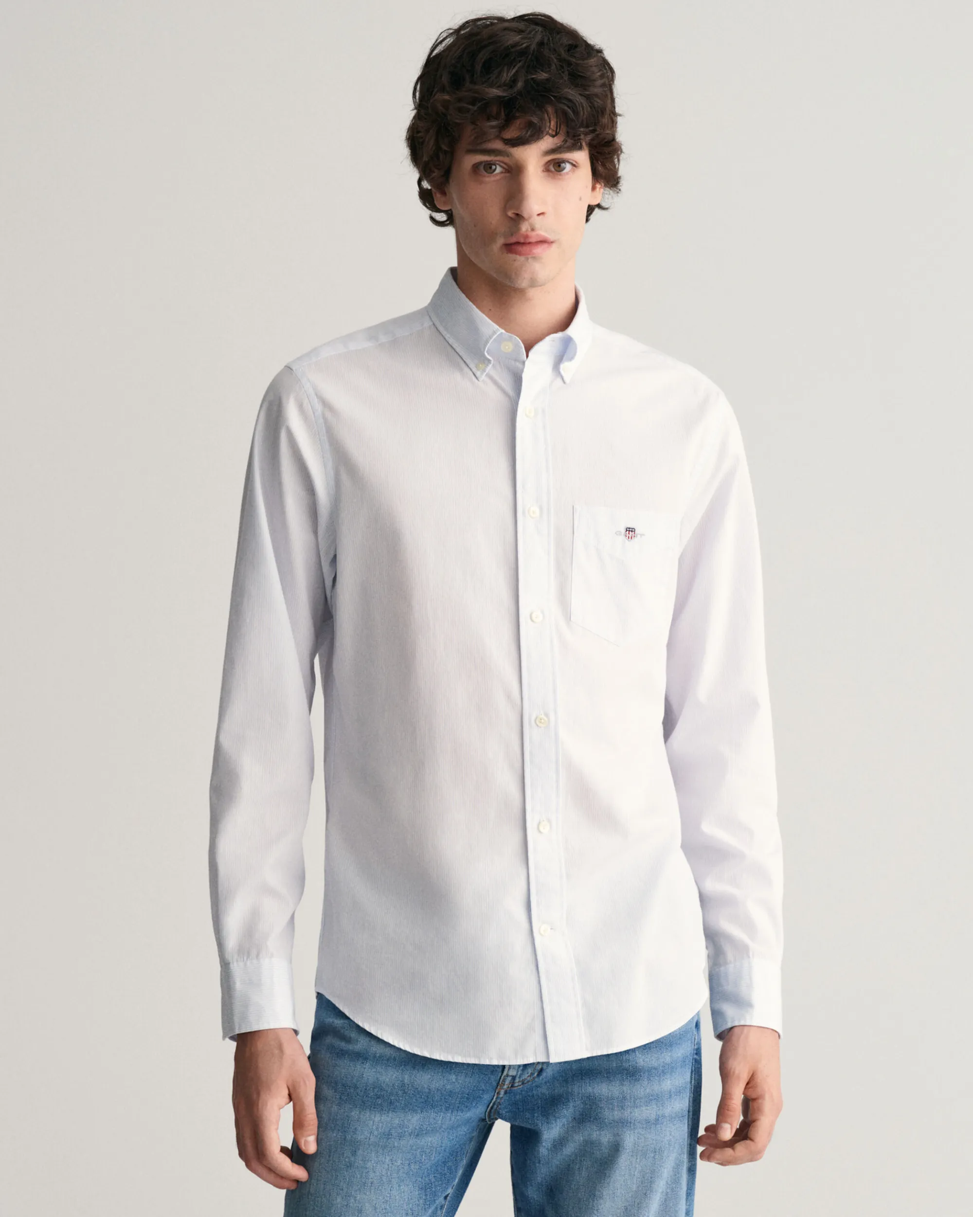 Regular Fit Banker Stripe Poplin Shirt