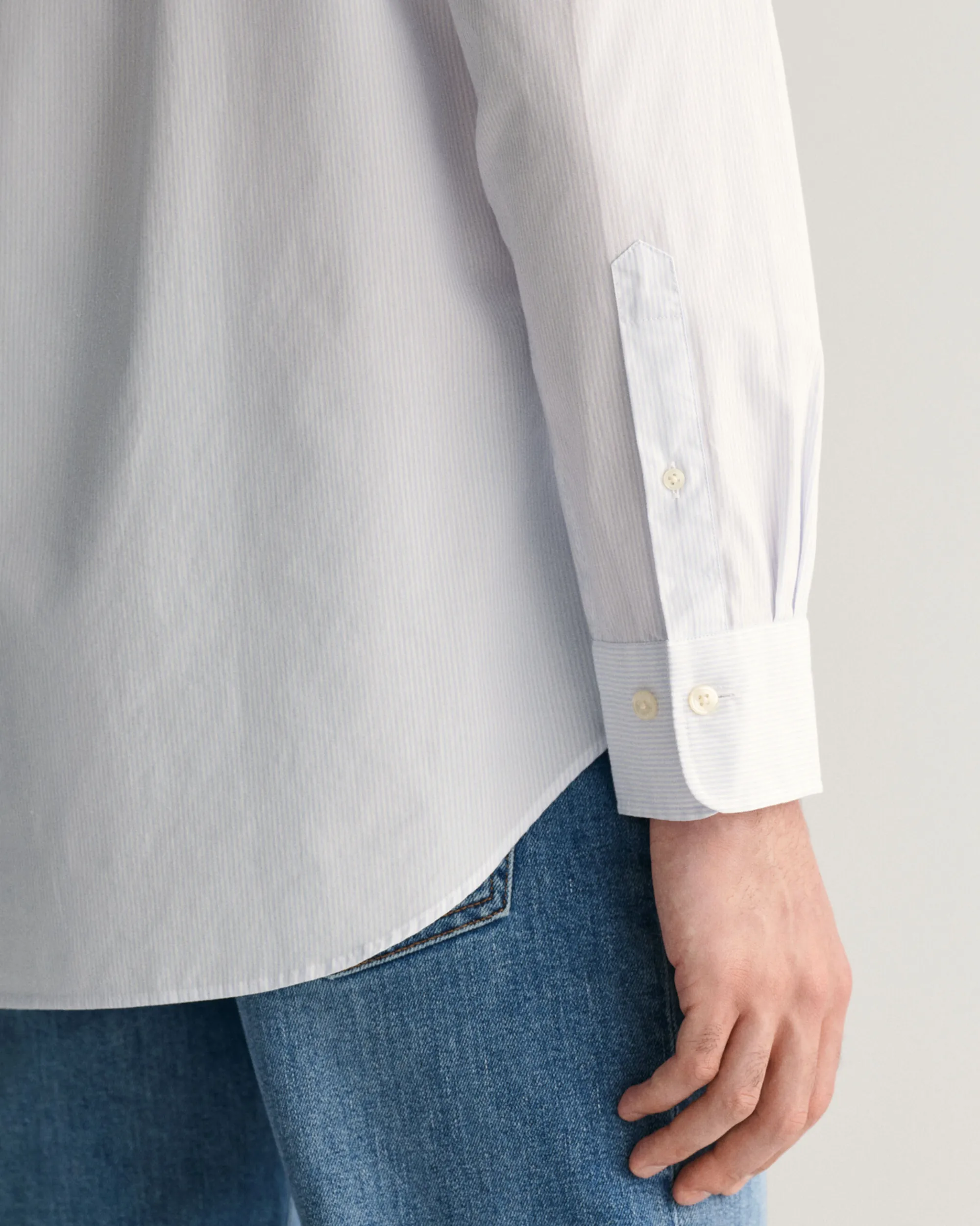Regular Fit Banker Stripe Poplin Shirt