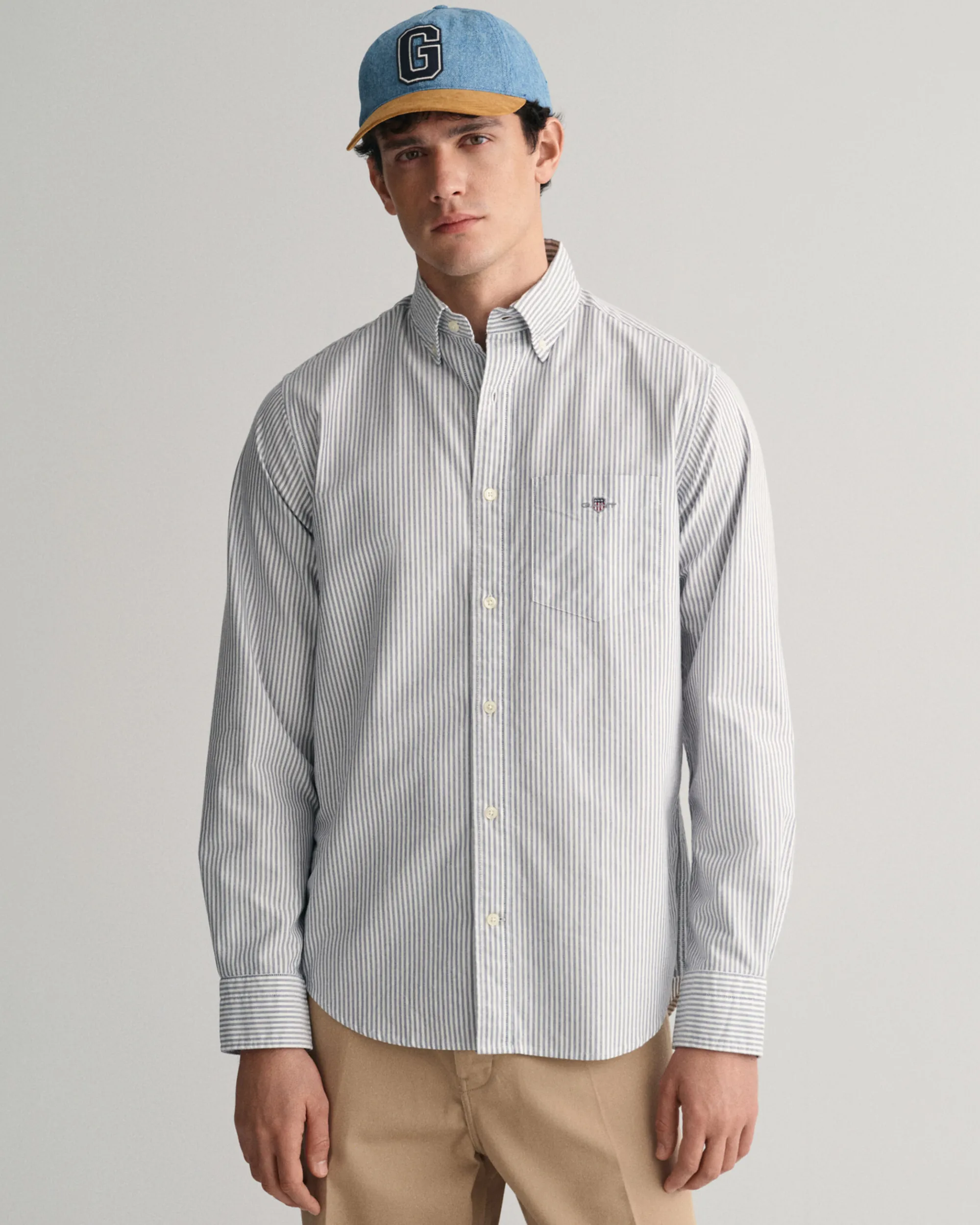 Regular Fit Banker Stripe Oxford Shirt