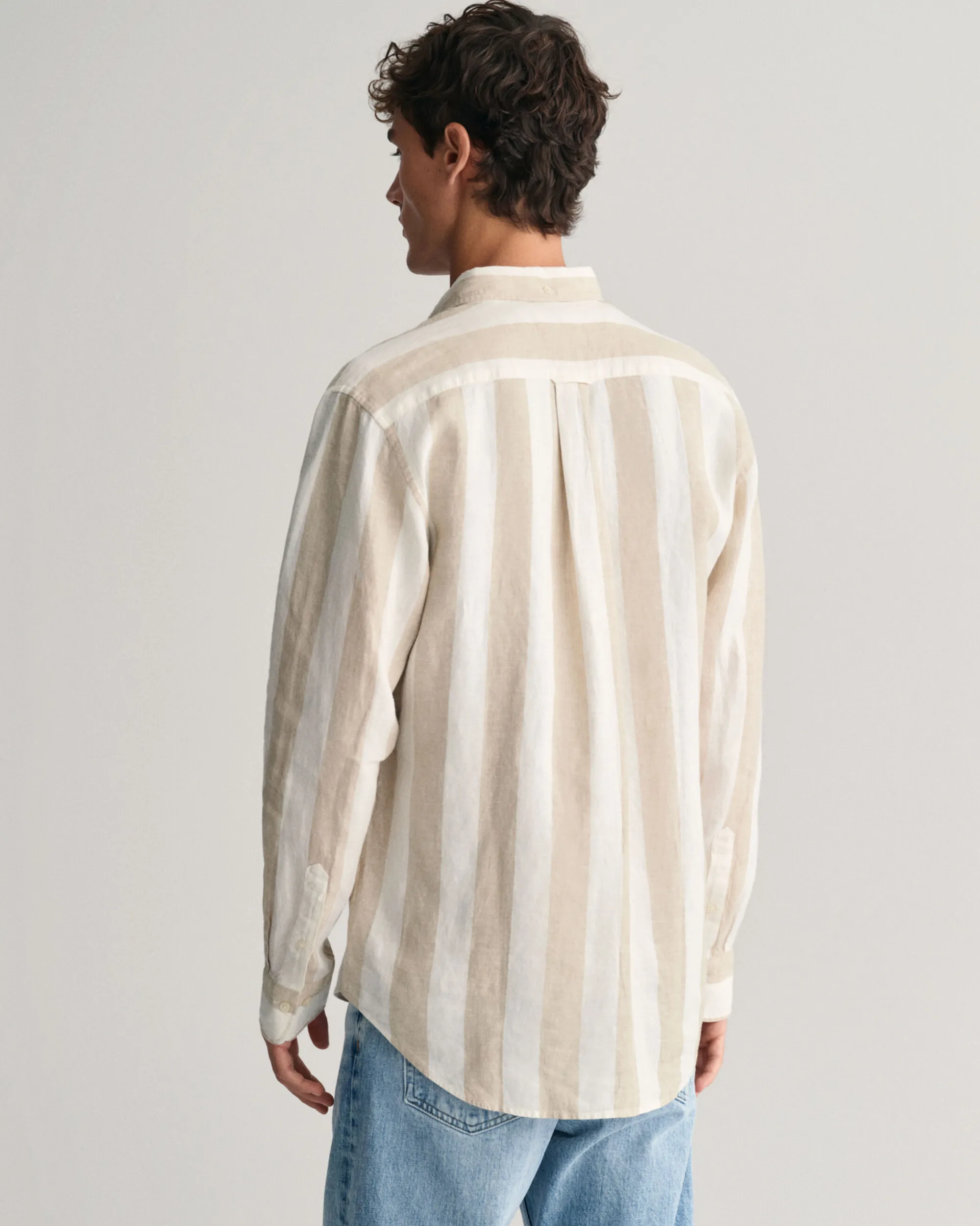Regular Fit Bold Striped Linen Shirt