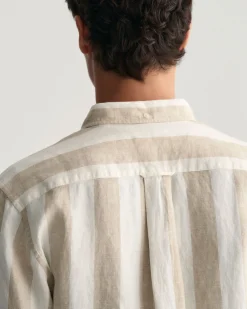 Regular Fit Bold Striped Linen Shirt