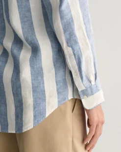 Regular Fit Bold Striped Linen Shirt