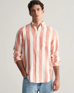 Regular Fit Bold Striped Linen Shirt