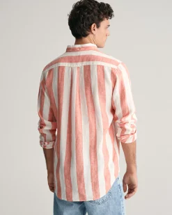 Regular Fit Bold Striped Linen Shirt