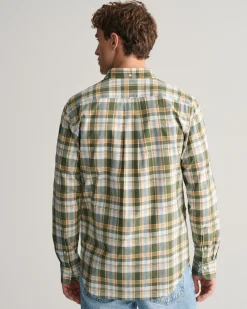 Regular Fit Checked Cotton Linen Shirt