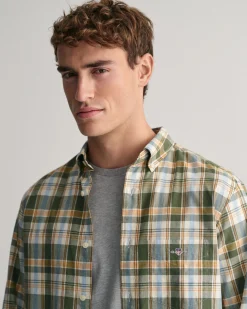 Regular Fit Checked Cotton Linen Shirt
