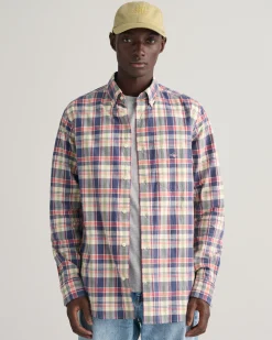 Regular Fit Checked Cotton Linen Shirt