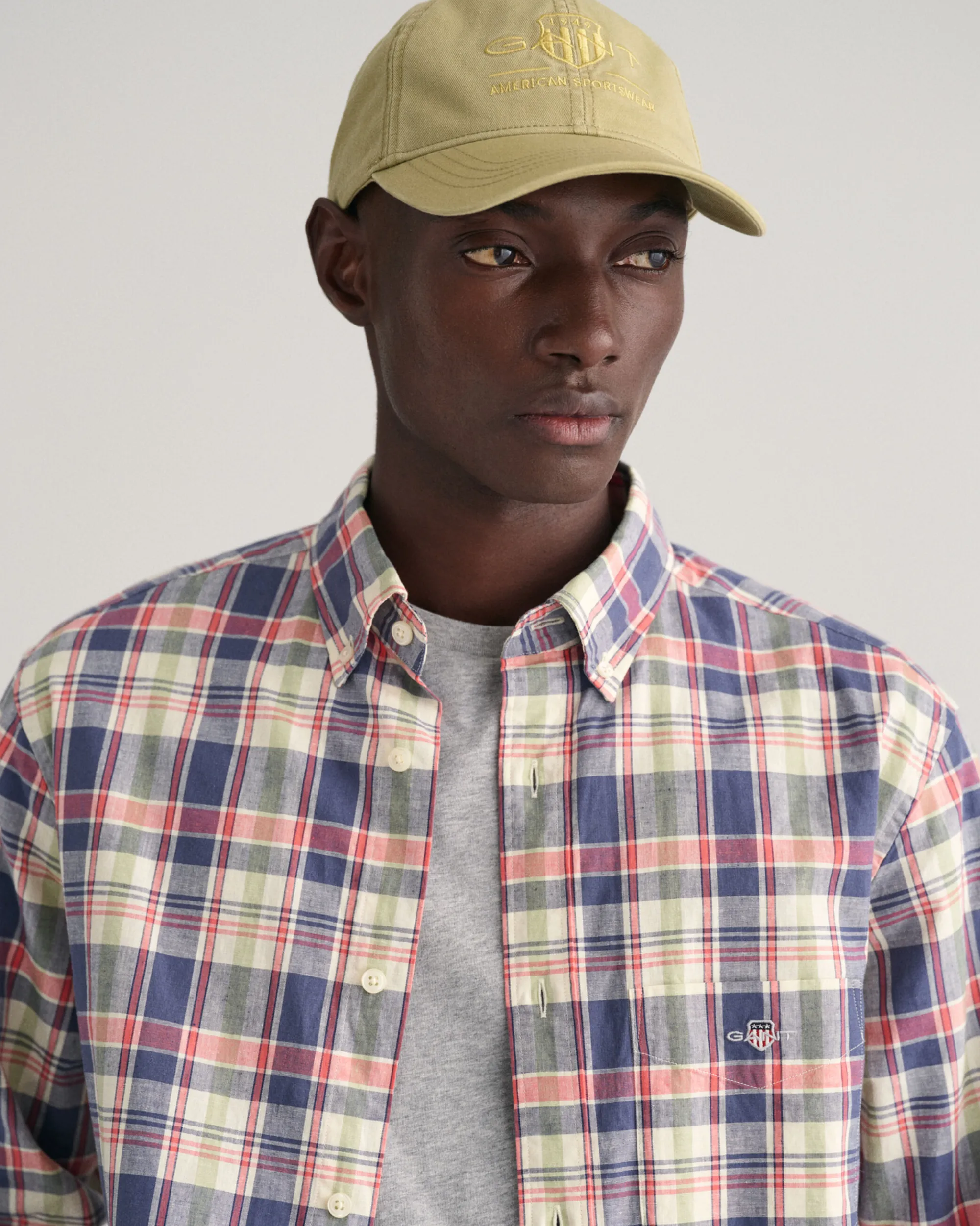Regular Fit Checked Cotton Linen Shirt