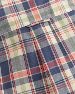 Regular Fit Checked Cotton Linen Short Sleeve Shirt