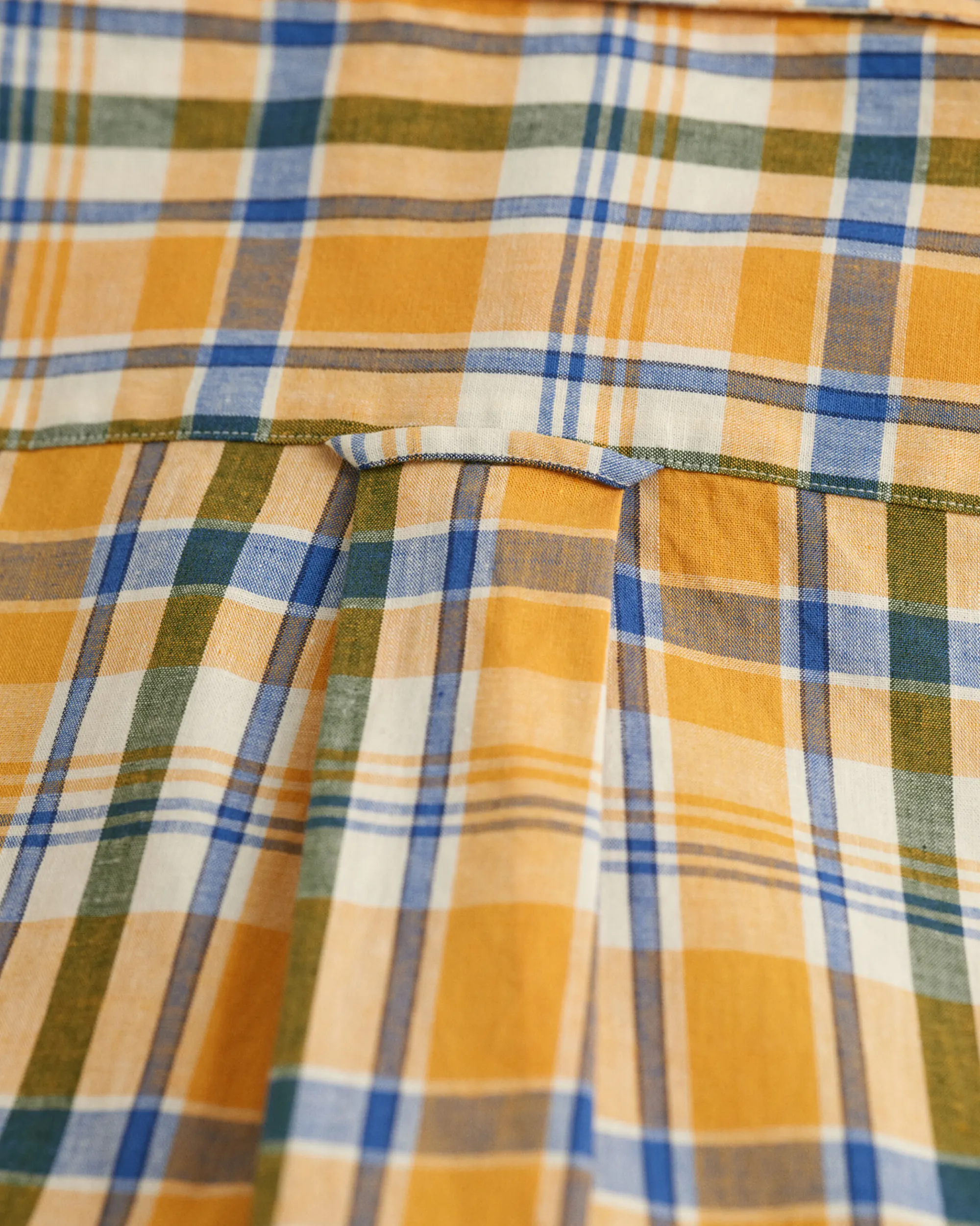Regular Fit Checked Cotton Linen Short Sleeve Shirt