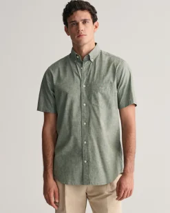 Regular Fit Cotton Linen Short Sleeve Shirt