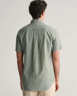 Regular Fit Cotton Linen Short Sleeve Shirt