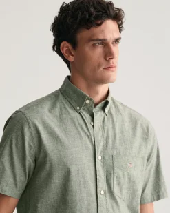 Regular Fit Cotton Linen Short Sleeve Shirt