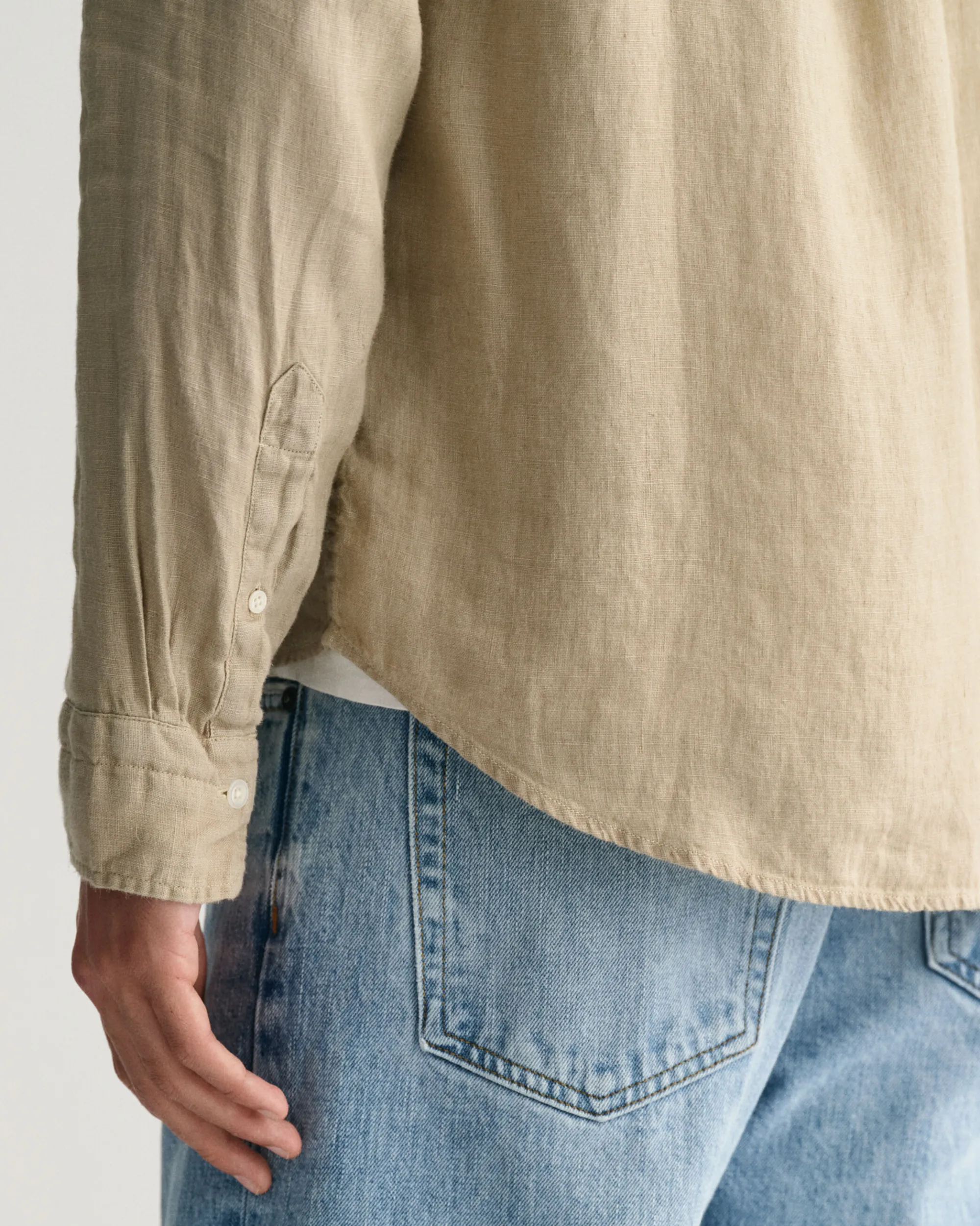 Regular Fit Garment-Dyed Linen Shirt